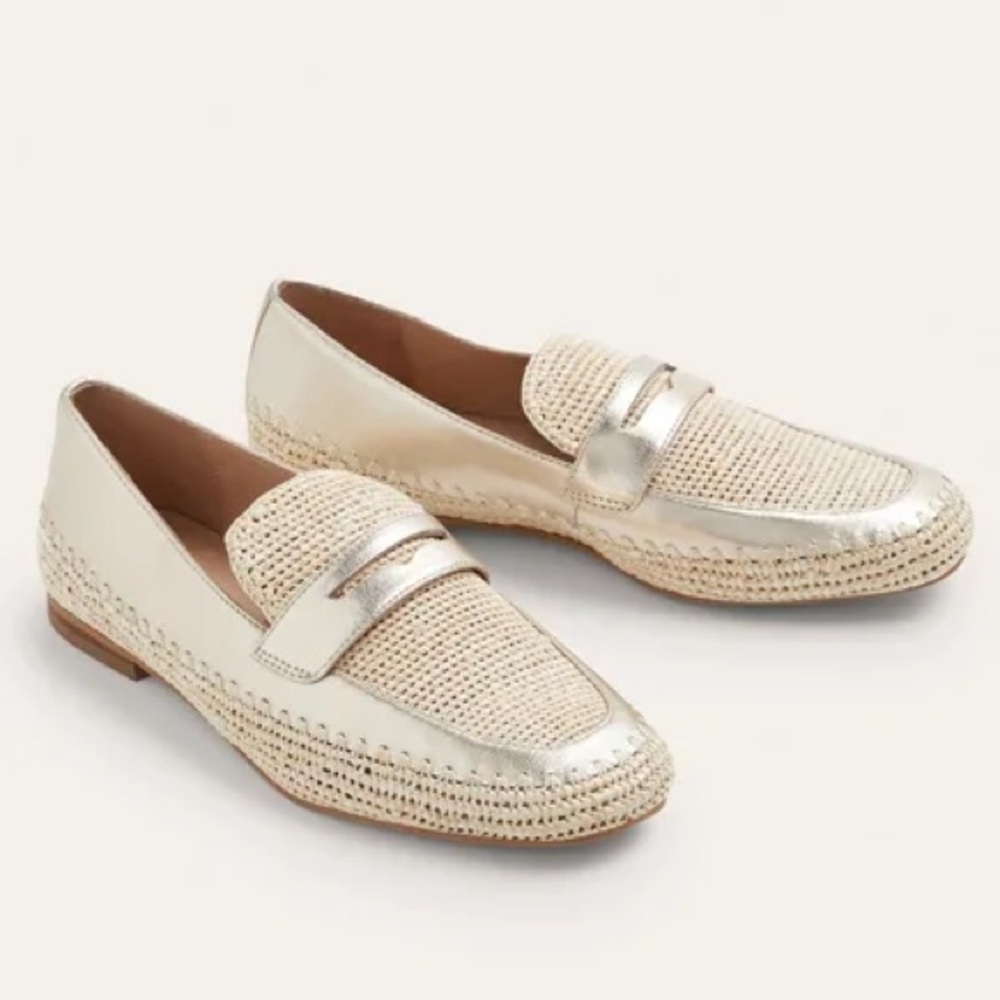 Boden Lydia Raffia Detail Loafers